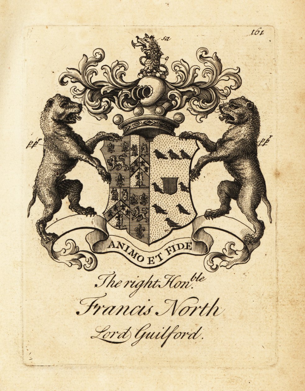 Vapensköld av den högra ärade Francis North, Lord Guilford, 2nd Baron Guilford av Andrew Johnston