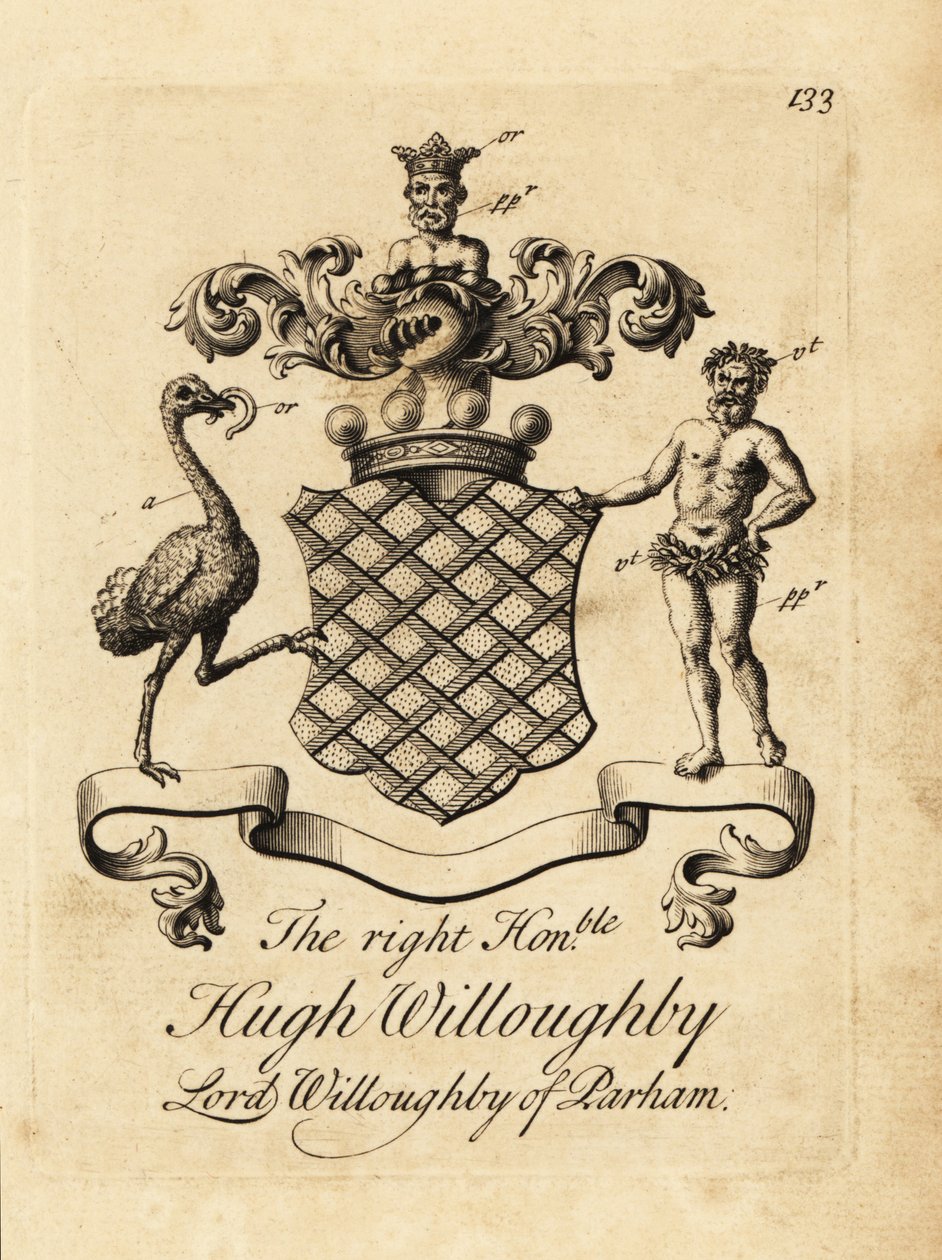Vapensköld av högern Hugh Willoughby, Lord Willoughby av Parham av Andrew Johnston