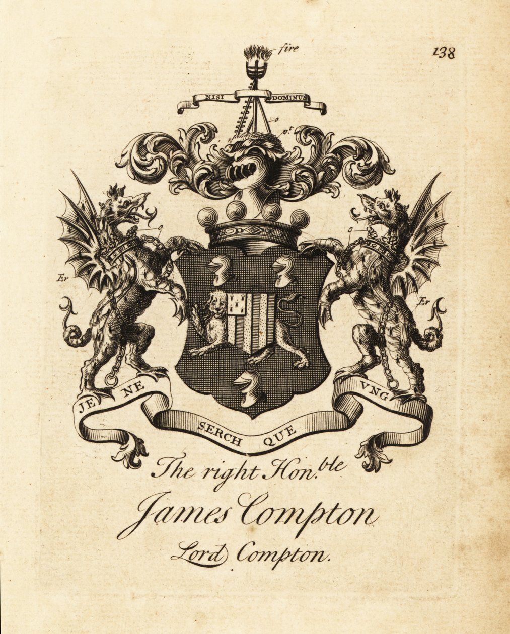 Vapensköld av den högra ärade James Compton, Lord Compton, 5:e greven av Northampton av Andrew Johnston
