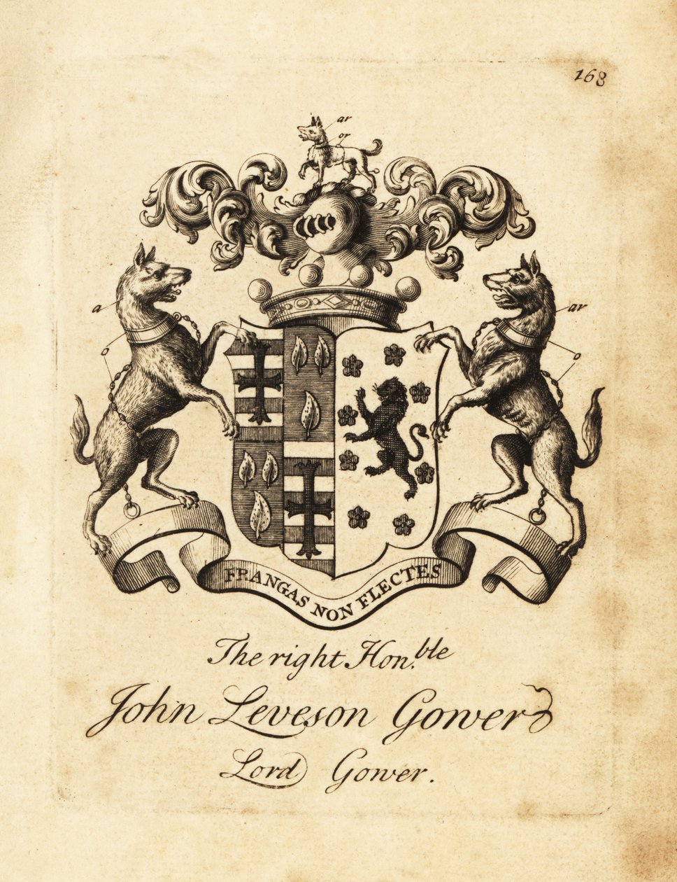 Vapensköld av den högra ärade John Leveson Gower, Lord Gower av Andrew Johnston