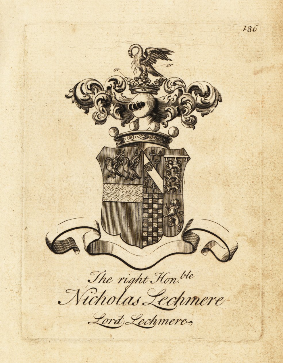 Vapensköld av den högra ärade Nicholas Lechmere, Lord Lechmere av Andrew Johnston
