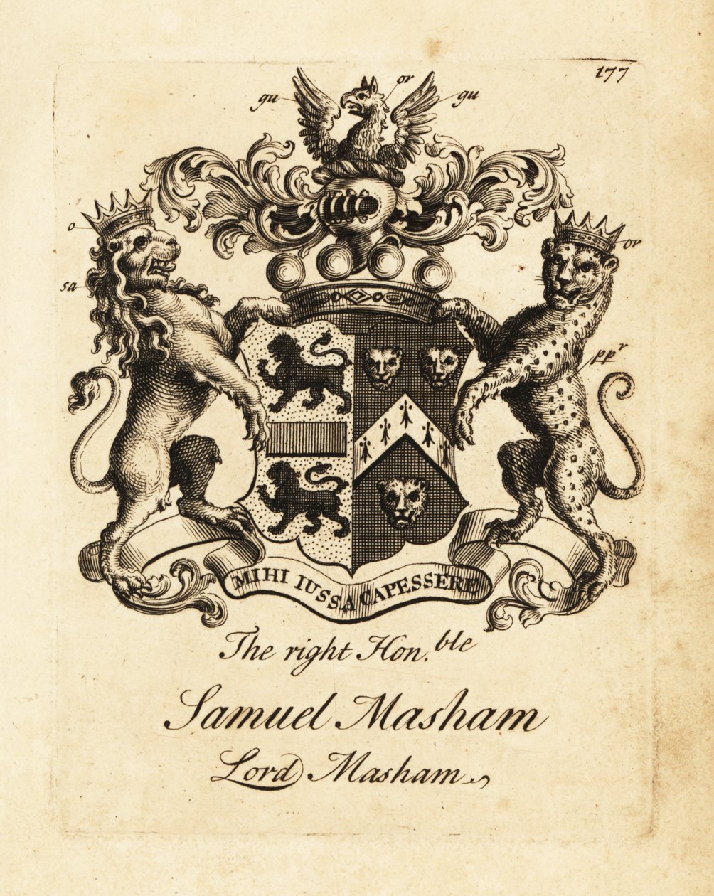 Rättens vapen, ärade Samuel Masham, Lord Masham av Andrew Johnston
