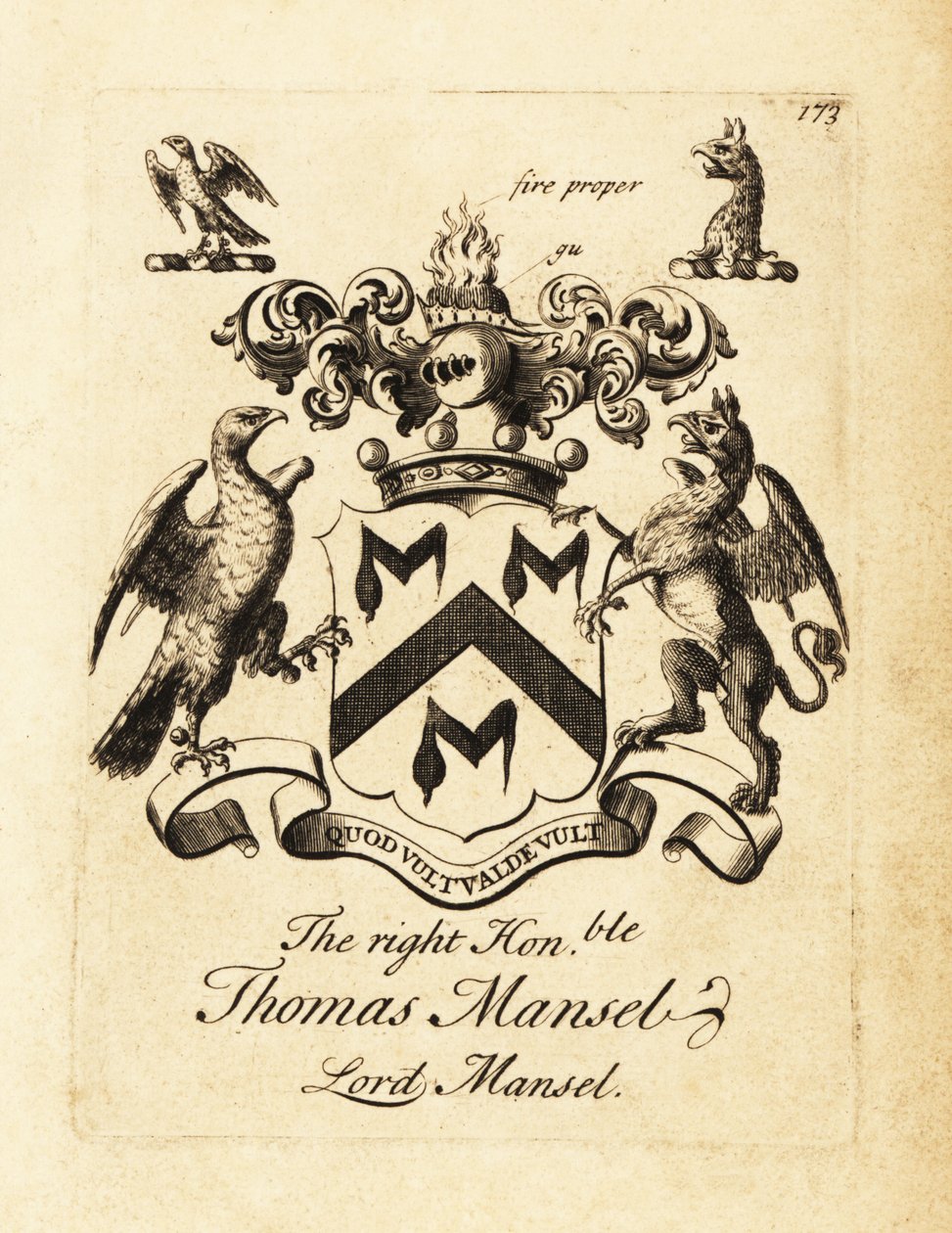 Vapensköld av högern ärade Thomas Mansel, Lord Mansel av Andrew Johnston