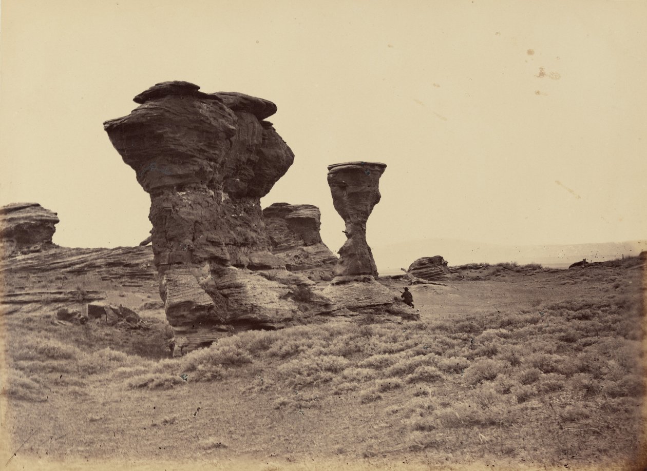 Plåt 12. Dial Rock, Red Buttes,1869 (foto) av Andrew Joseph Russell