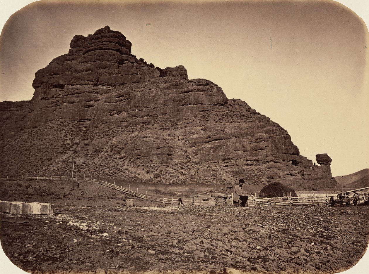 Plåt 34. Sentinel Rock, Weber Valley,1869 (foto) av Andrew Joseph Russell