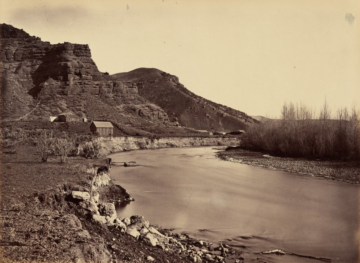 Plåt 35. Echo City, uppsikt över Weber River,1869 (foto) av Andrew Joseph Russell