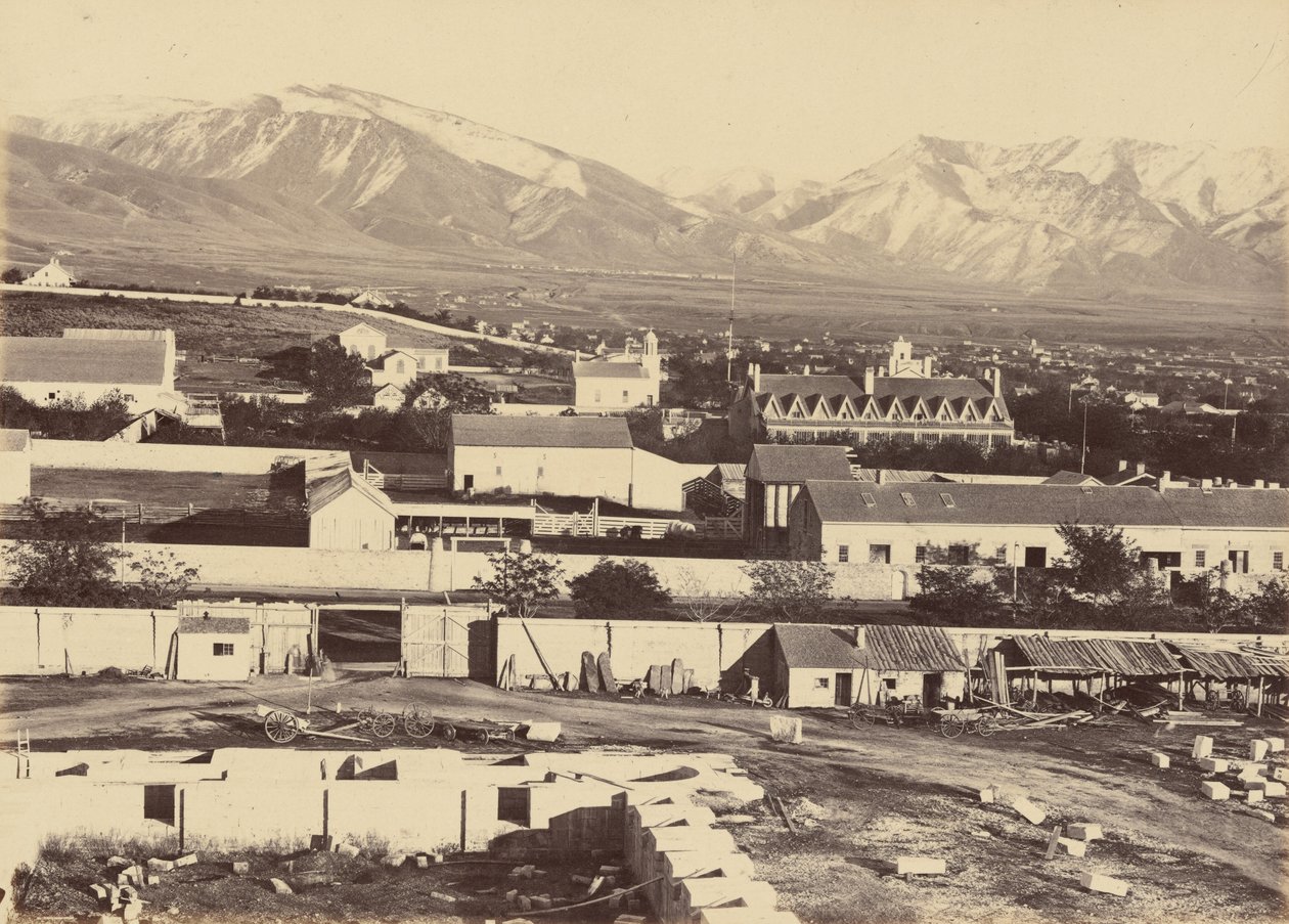Plåt 45. Salt Lake City, från toppen av tabernaklet,1869 (foto) av Andrew Joseph Russell