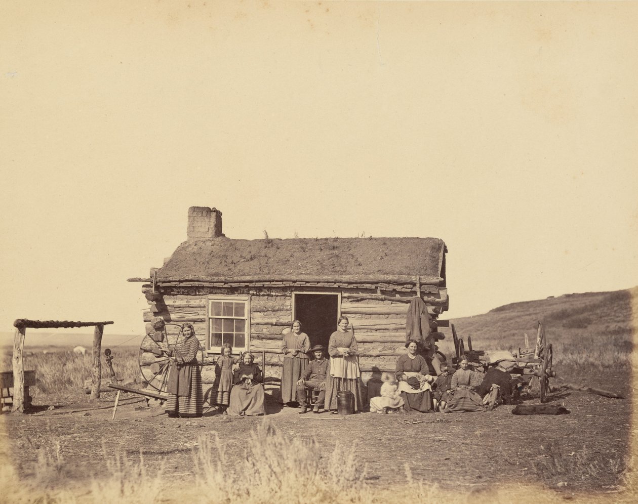 Plåt 48. Mormonfamilj, Great Salt Lake Valley,1869 (foto) av Andrew Joseph Russell