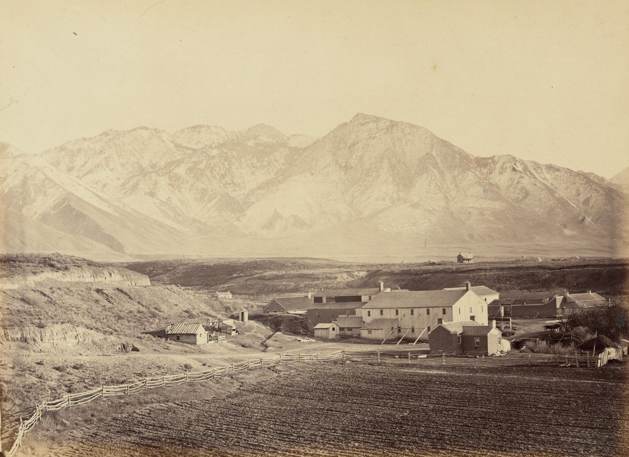 Plåt 49. Brigham Youngs bomulls- och yllefabriker,1869 (foto) av Andrew Joseph Russell
