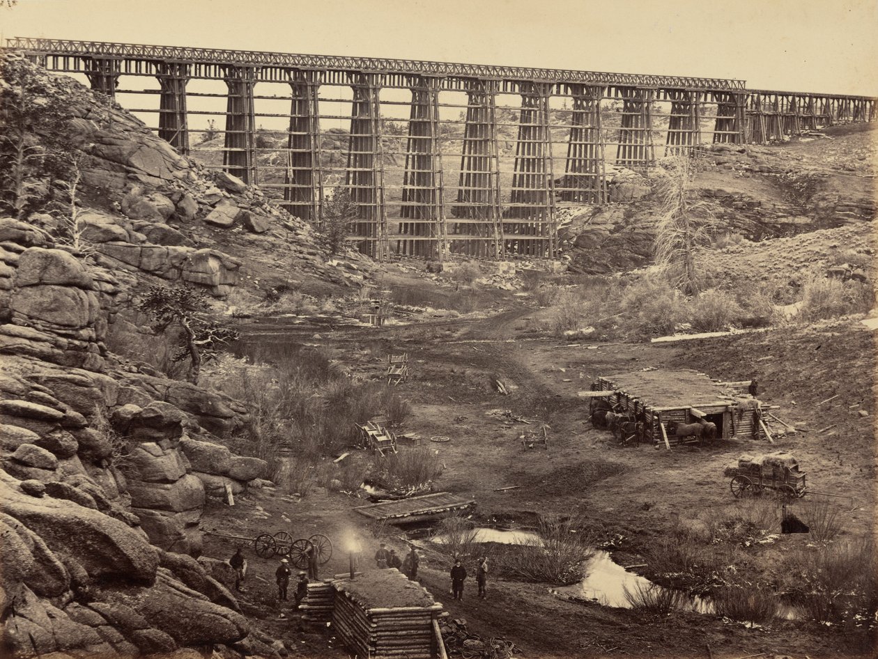 Plåt 8. Dale Creek Bridge, från ovan,1869 (foto) av Andrew Joseph Russell