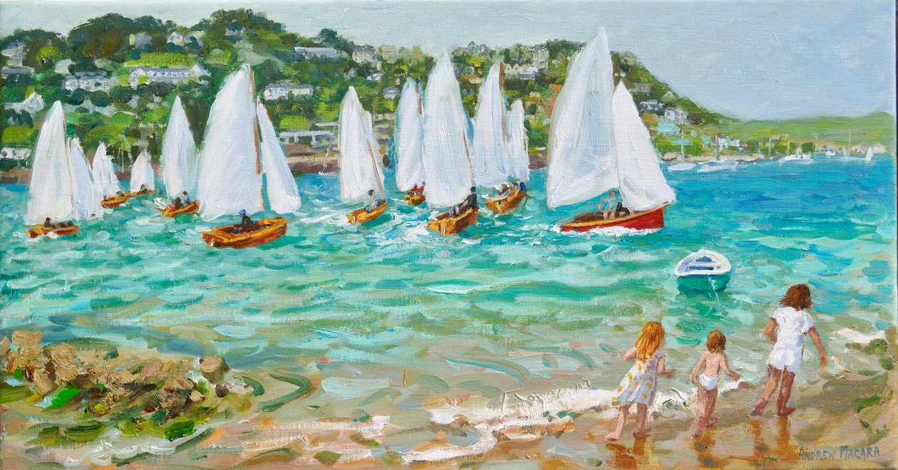 Jagar båtarna, Salcombe, 2018, av Andrew Macara