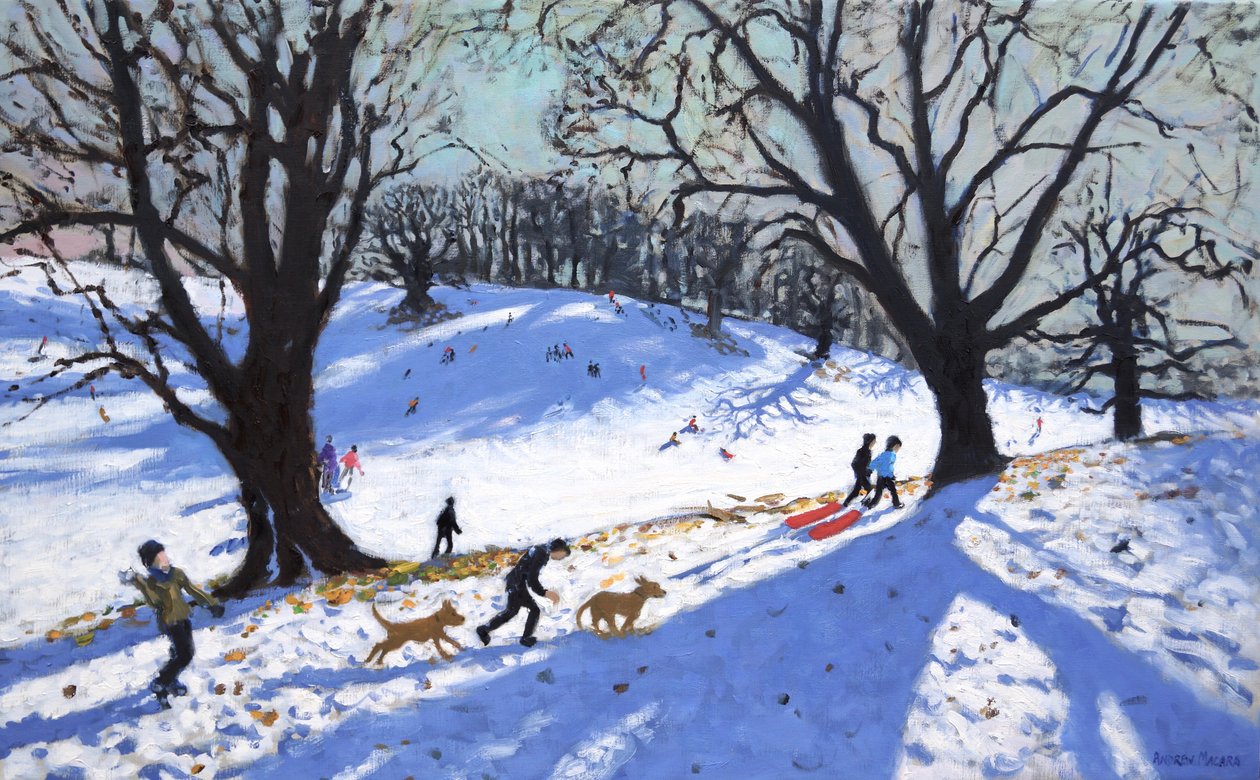 Juldagen, Calke Abbey, Derby, 2017 (olja på duk) av Andrew Macara