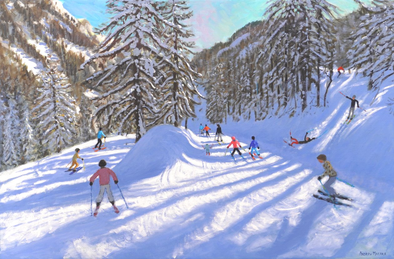 Jul i Tignes, Frankrike, 2022 (olja på duk) av Andrew Macara