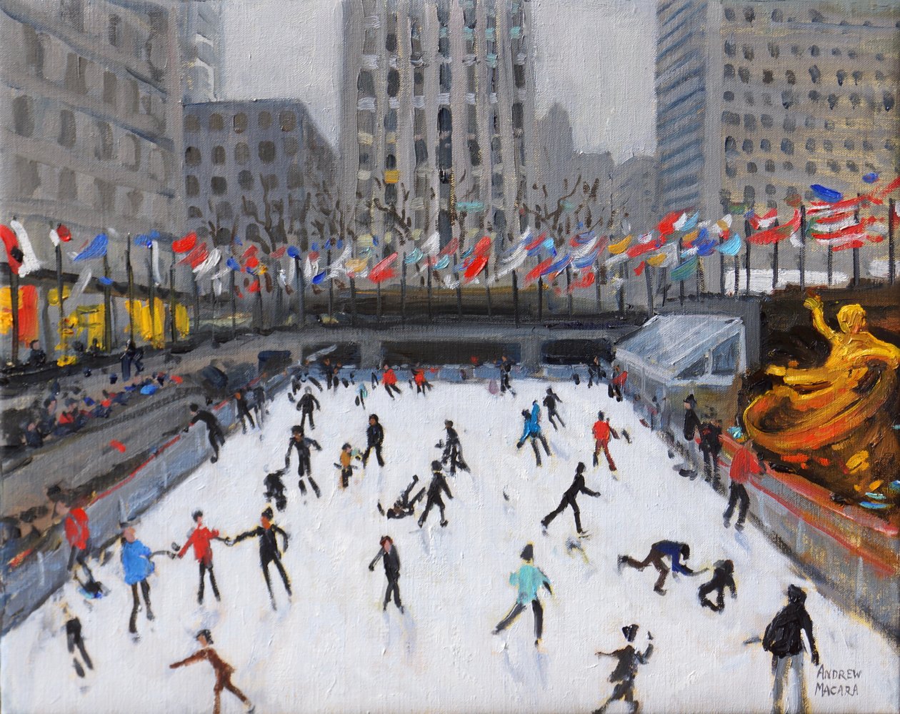 Julskridskoåkning, Rockefeller Ice Rink, New York, (2017, av Andrew Macara