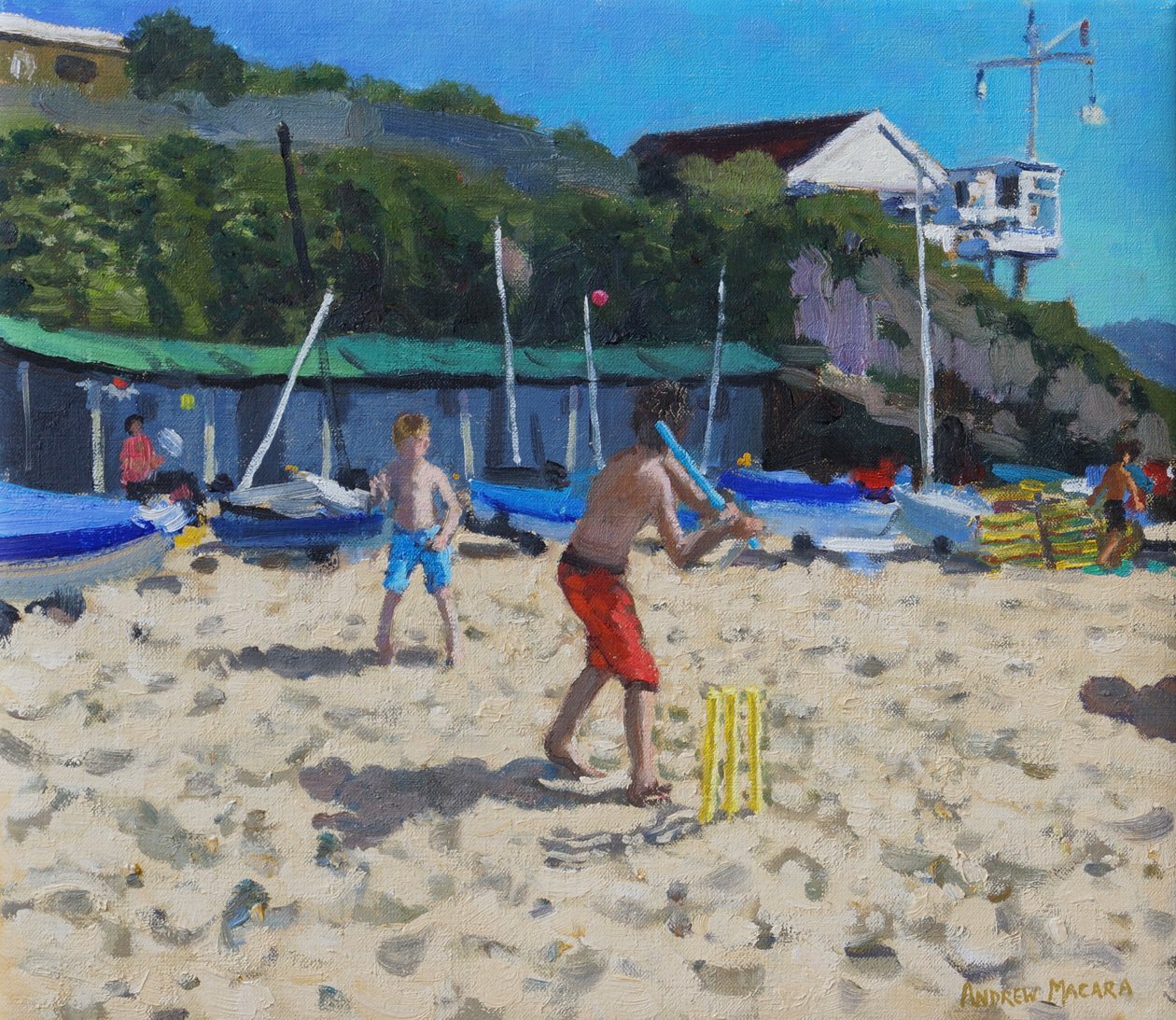 Cricket och gula stubbar, Abersoch av Andrew Macara