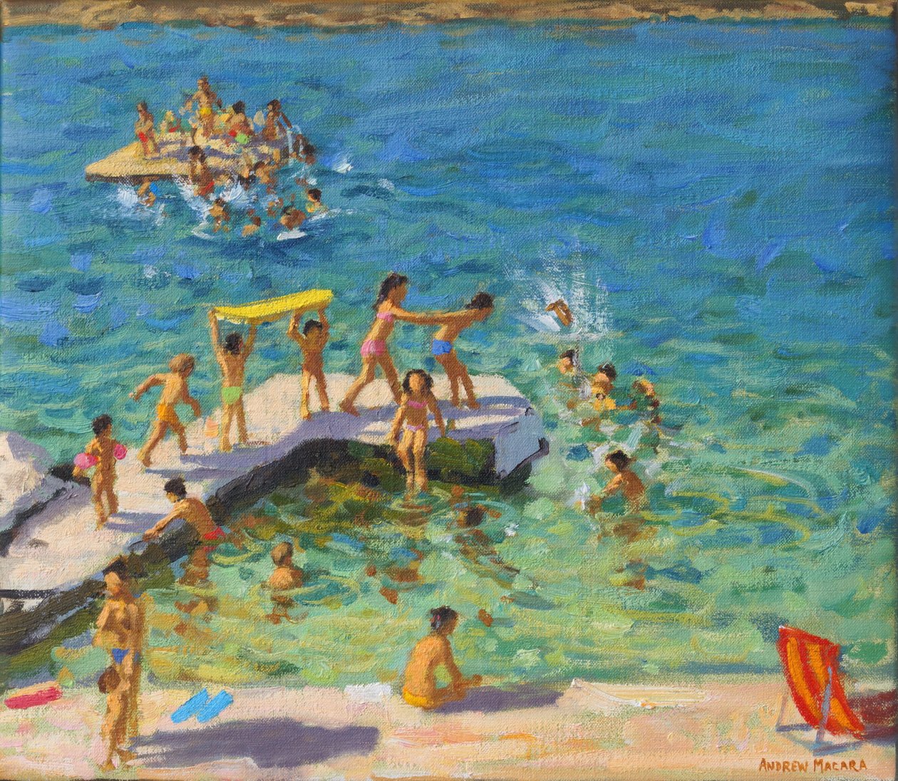 Kul i havet, Rovinj, Kroatien, 2019 (olja på duk) av Andrew Macara