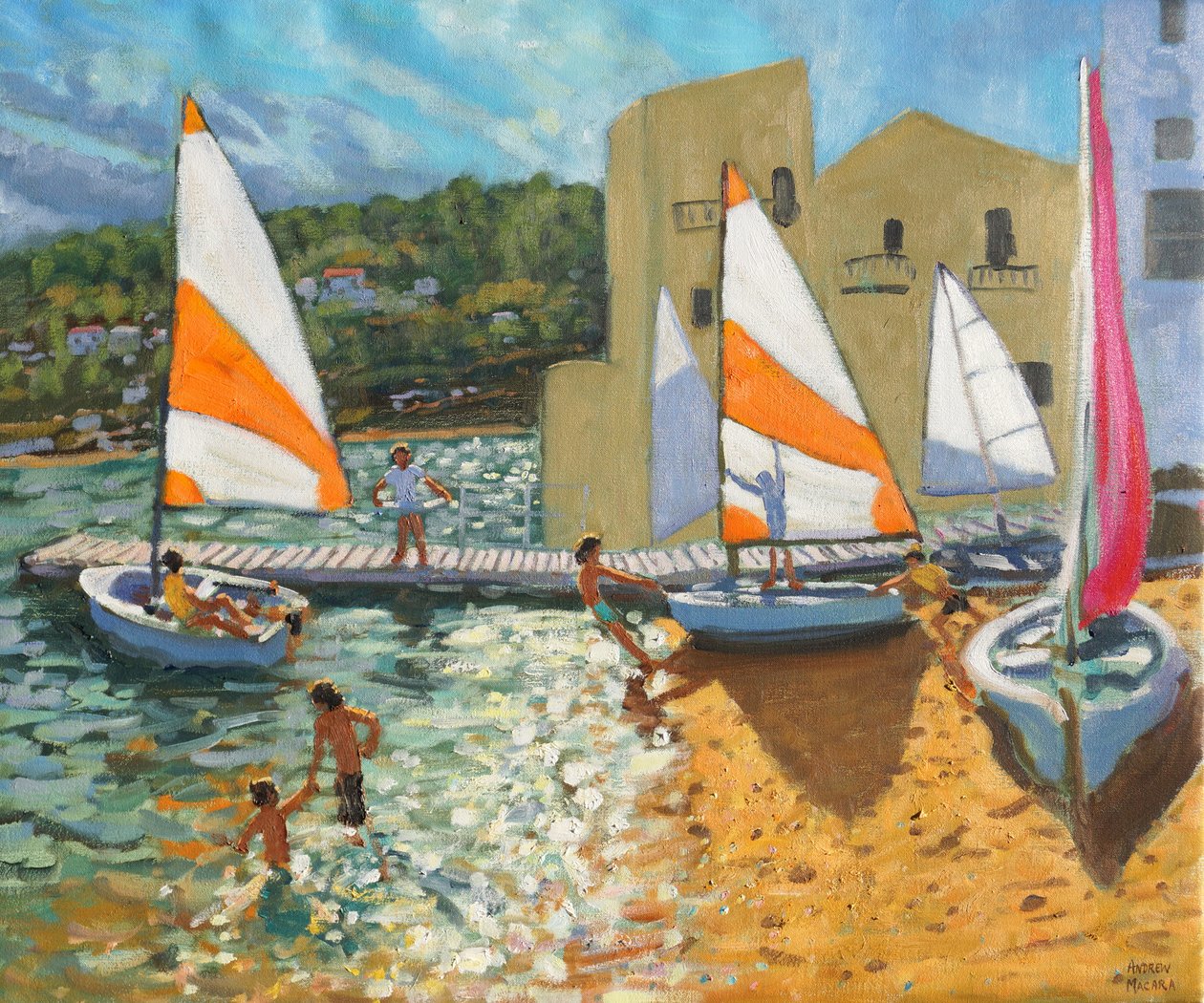 Sjösättningsbåtar, Calella de Palafrugell, Spanien, av Andrew Macara