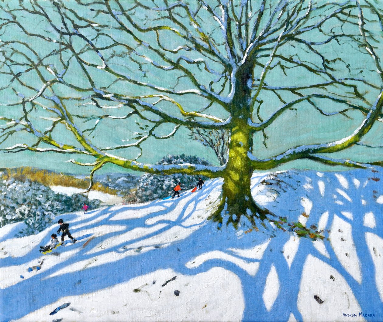 Mother Tree, Idridgehay, Belper, 2022 (olja på duk) av Andrew Macara