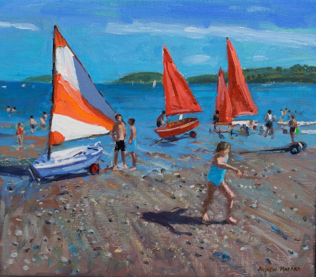 Röda och vita segel, Abersoch av Andrew Macara