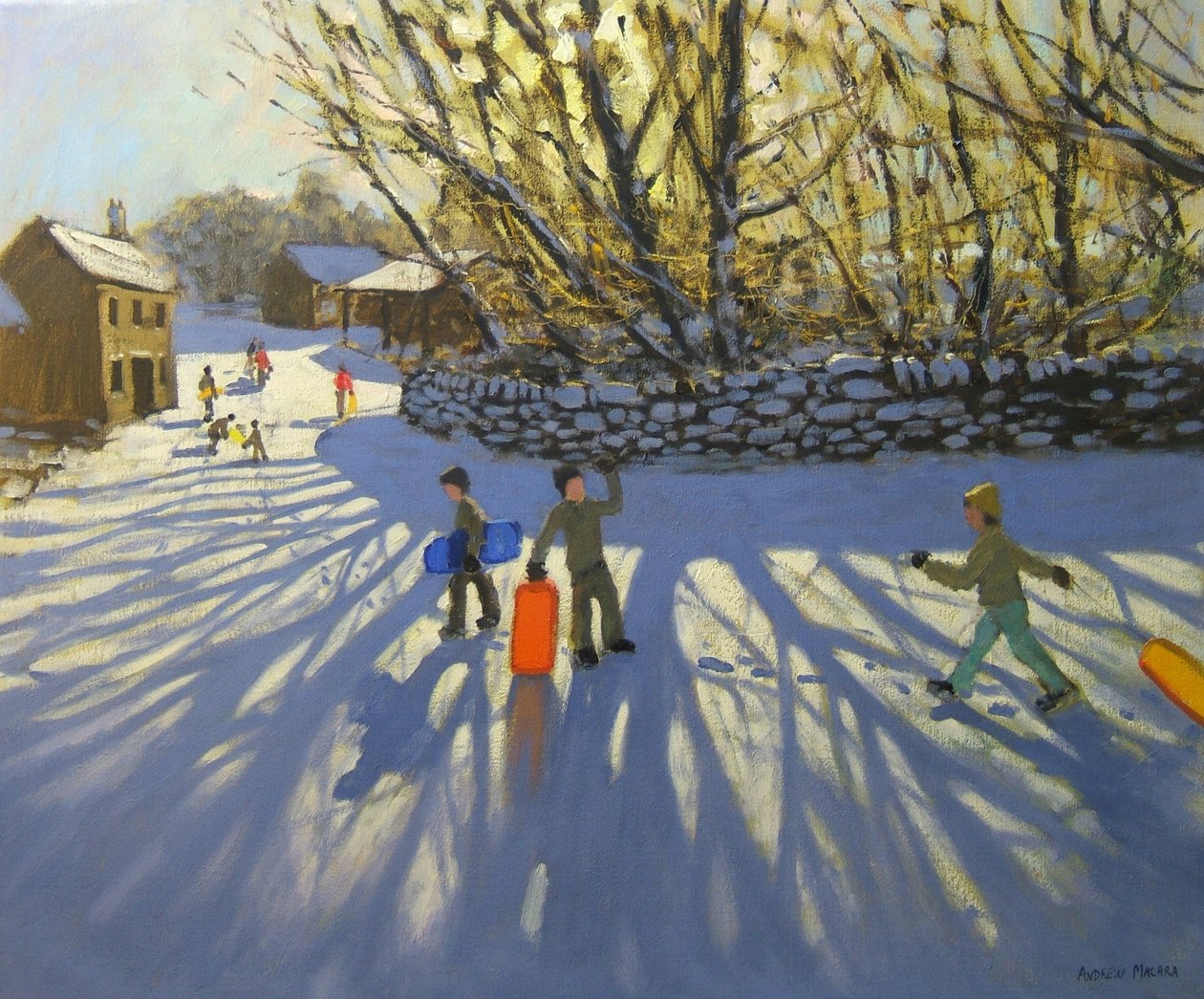 Röd släde, Monyash, Derbyshire av Andrew Macara