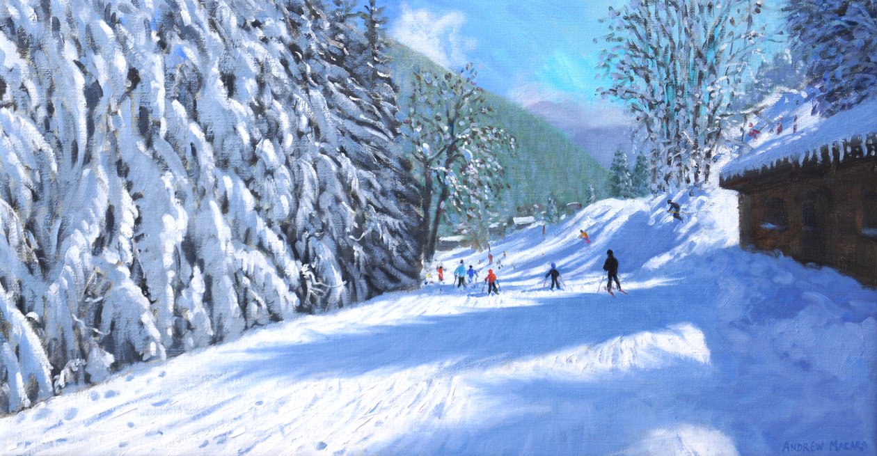 Återgå till Morzine (olja på duk) av Andrew Macara