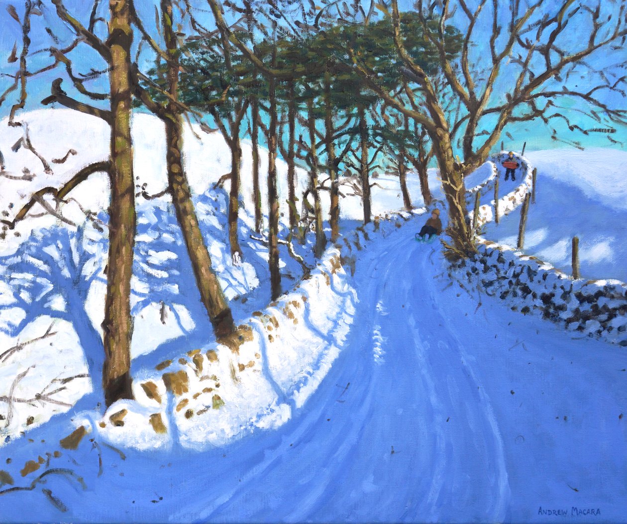 Pulka i Derbyshire Peak District, 2023 (olja på duk) av Andrew Macara