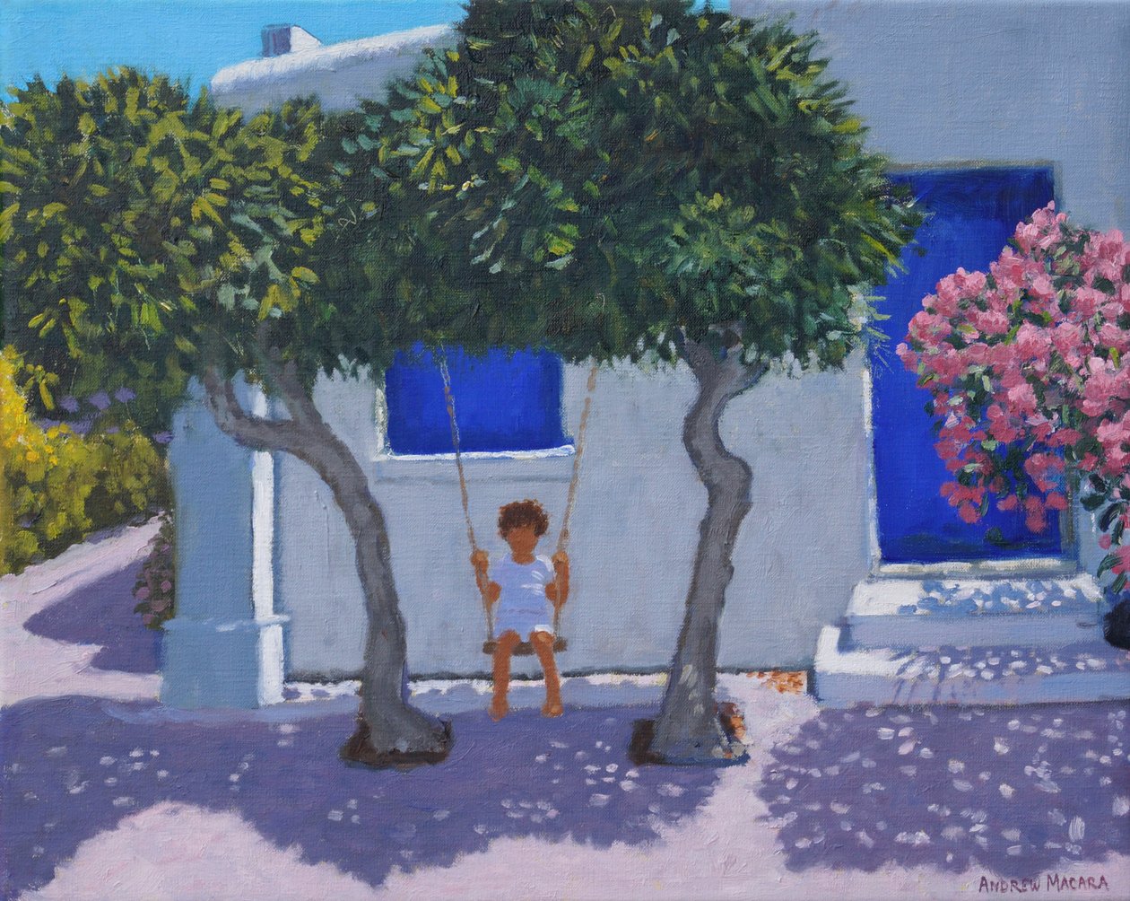Gungan, Rhodos, 2020, (olja på duk) av Andrew Macara