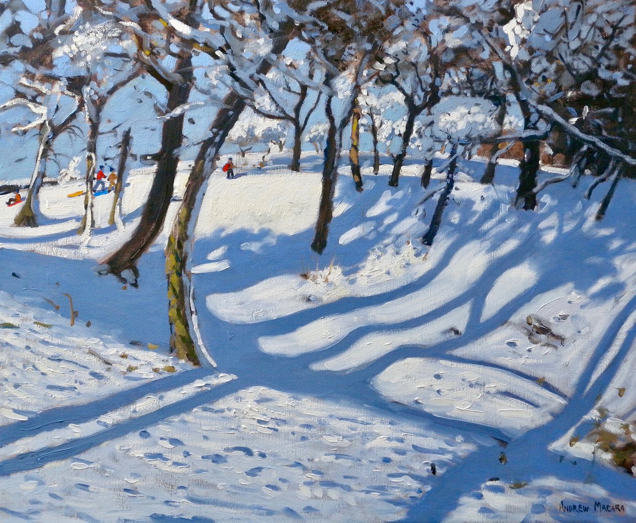 Winter Ladmanlow, Buxton, Derbyshire, 2010, (olja på duk) av Andrew Macara