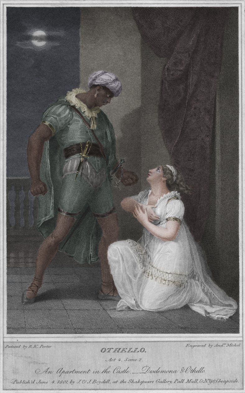 Othello. Akt 4. Scen 2. En lägenhet i slottet. Desdemona och Othello, 1801. av Andrew Michel