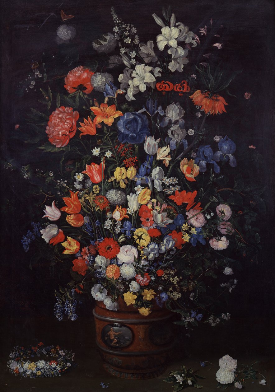 Bukett av blommor (olja på duk) av Andries Daniels or Danielsz