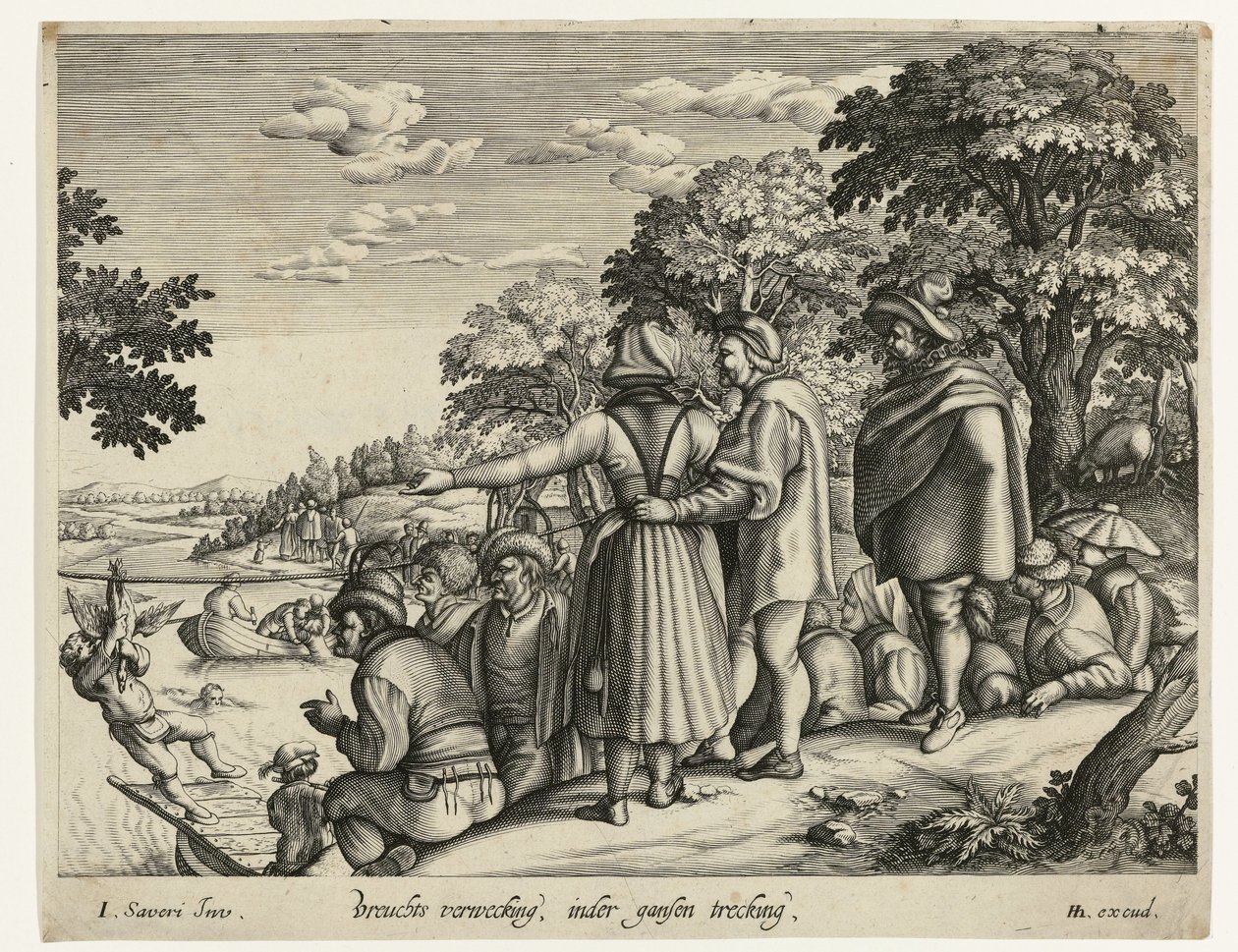 rita gås Fruktbar odling, inder helvandring (titel på objekt) av Andries Jacobsz. Stock