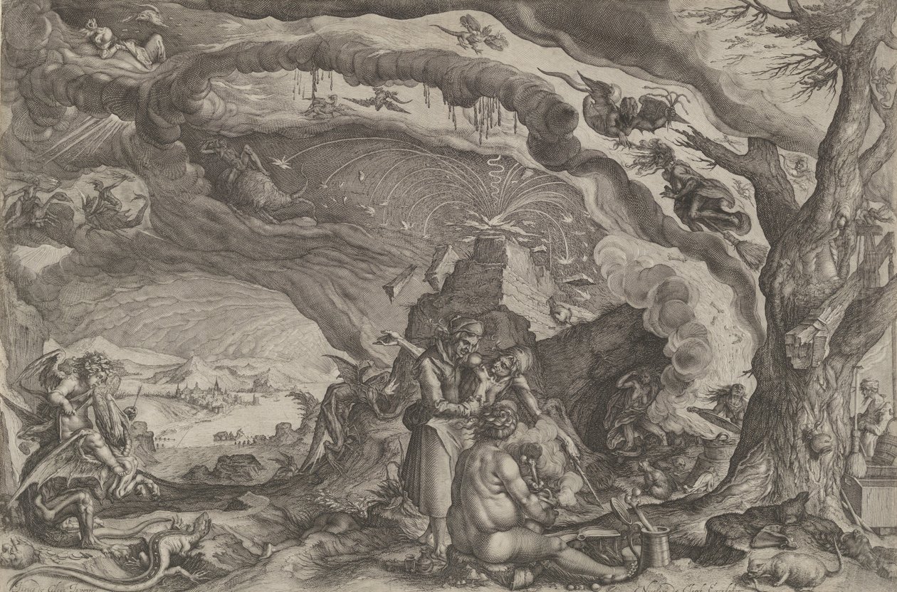 Häxor som förbereder sig för sabbaten, ca. 1610. av Andries Stock