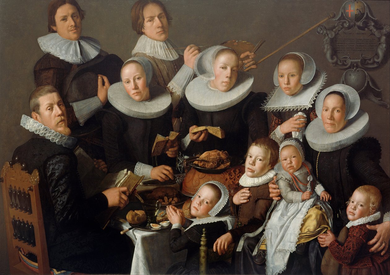Porträtt av målaren Andries van Bochoven och hans familj, 1629 av Andries van Bochoven
