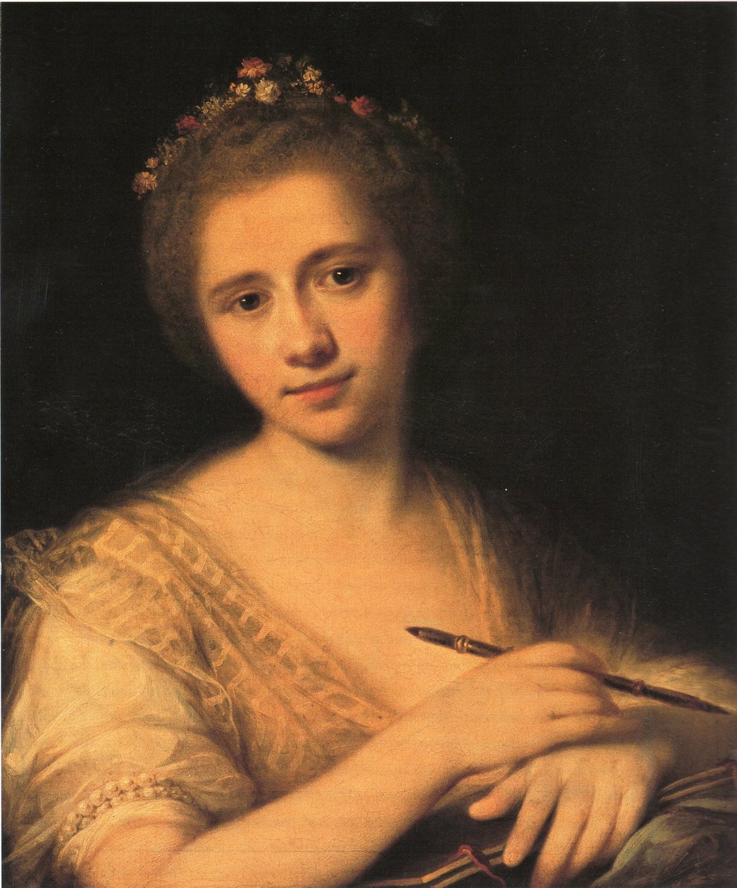 Angelica Kauffman självporträtt med blomsterkrans av Angelica Kauffmann