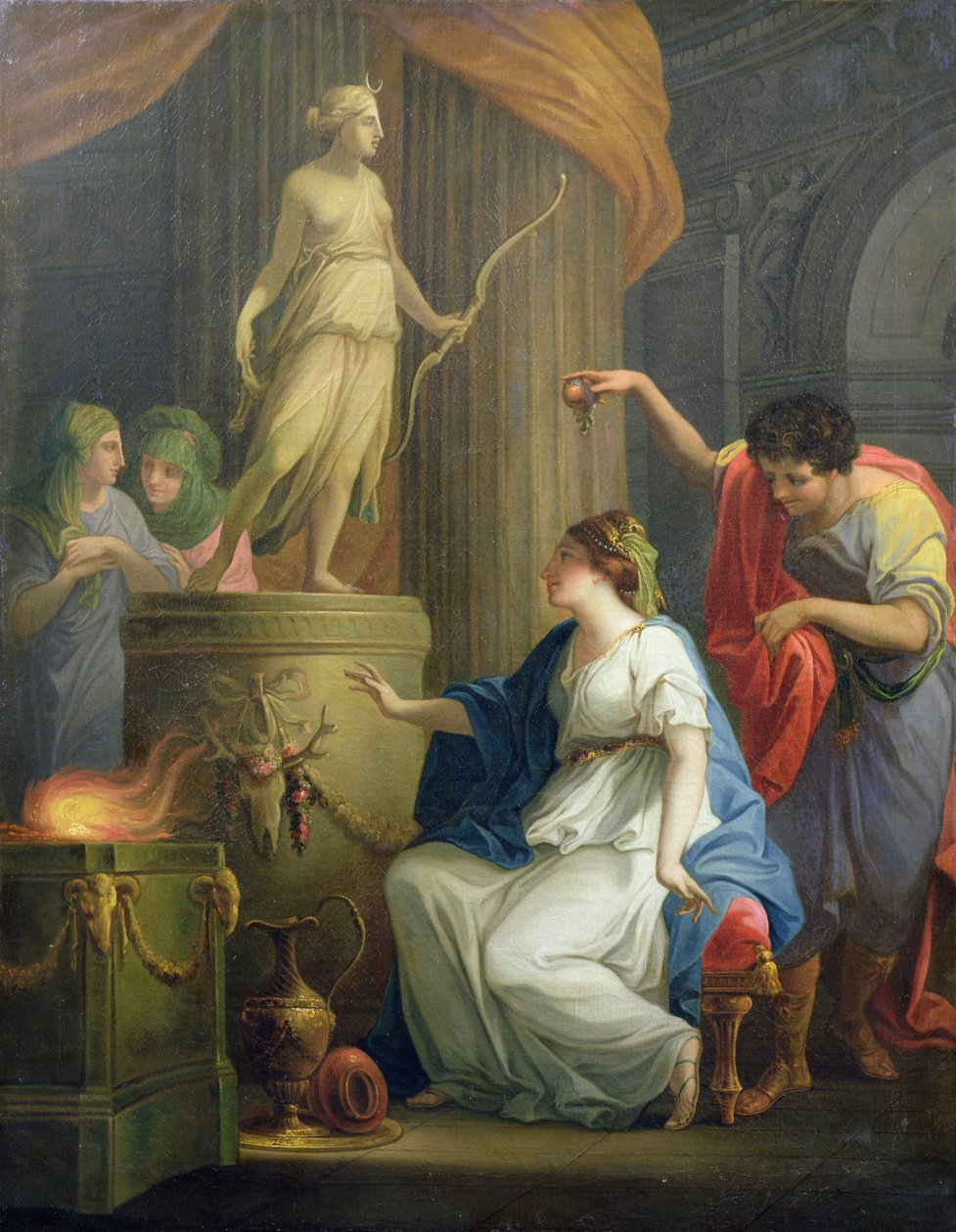 Accontius och Cydippe framför Dianas altare av Angelica Kauffmann