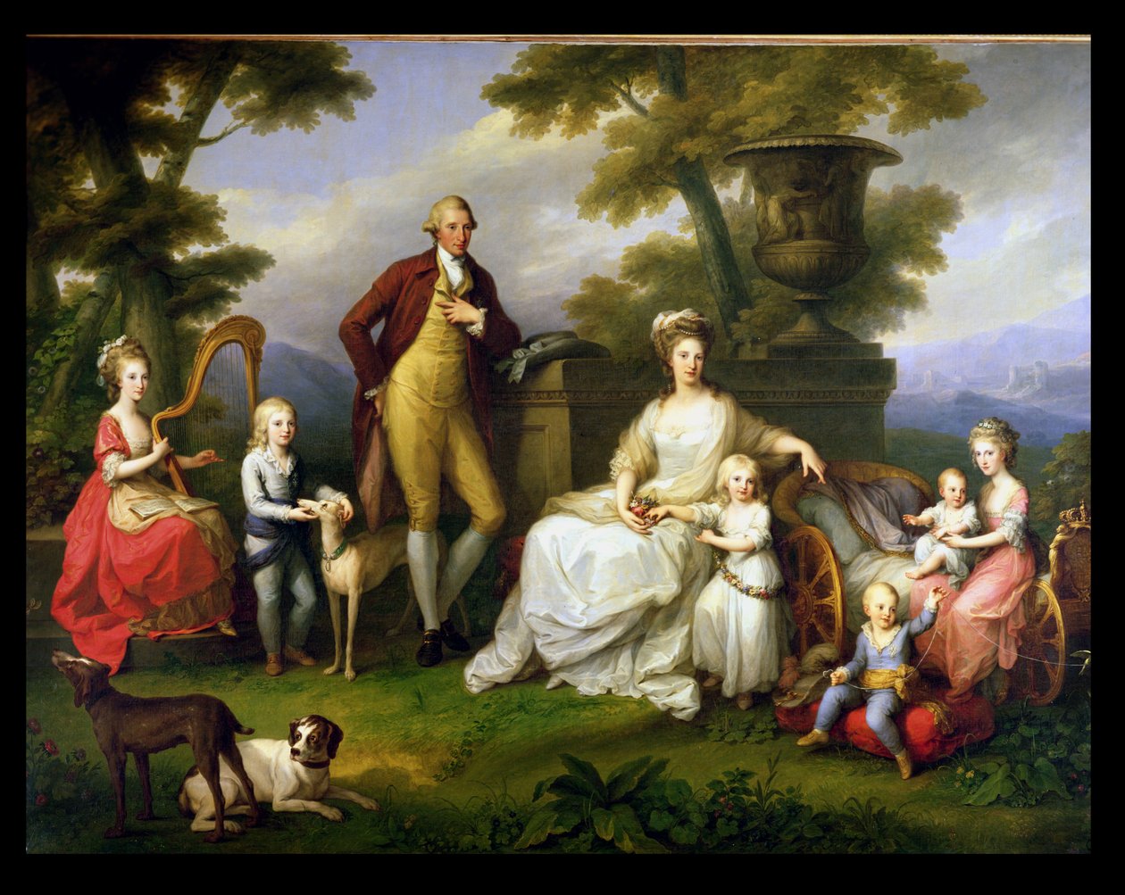 Ferdinand IV (1751-1825) Kung av Neapel och hans familj av Angelica Kauffmann