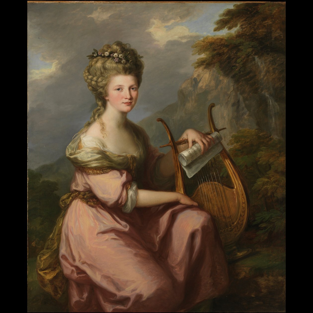 Porträtt av Sarah Harrop (fru Bates) som en musa av Angelica Kauffmann
