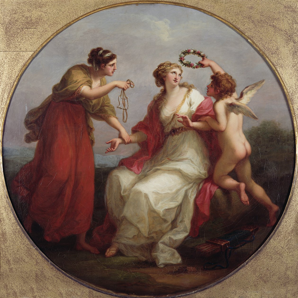 Försiktighet som motsätter sig kärlek av Angelica Kauffmann