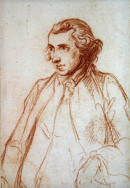 Porträtt av en gentleman (röd krita) av Angelica (attr. to) Kauffmann