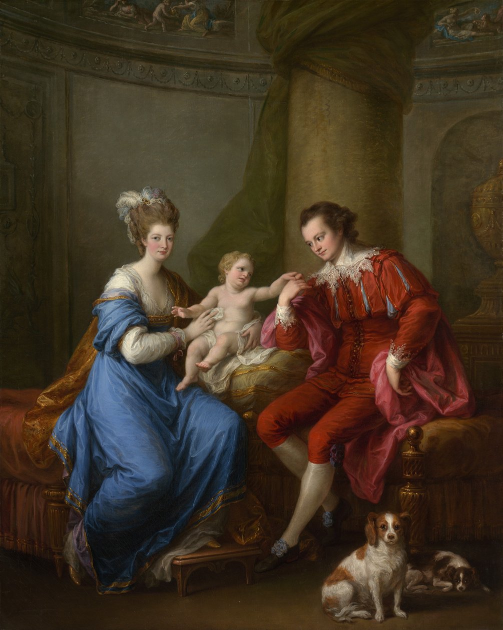 Edward Smith Stanley 1752-1834, tolfte earlen av Derby, med sin första fru och deras son, c1776. av Angelica Kauffmann