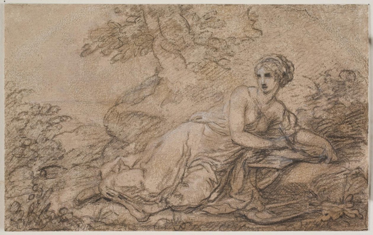 En kvinnlig poet, möjligen Sappho av Angelica Kauffmann
