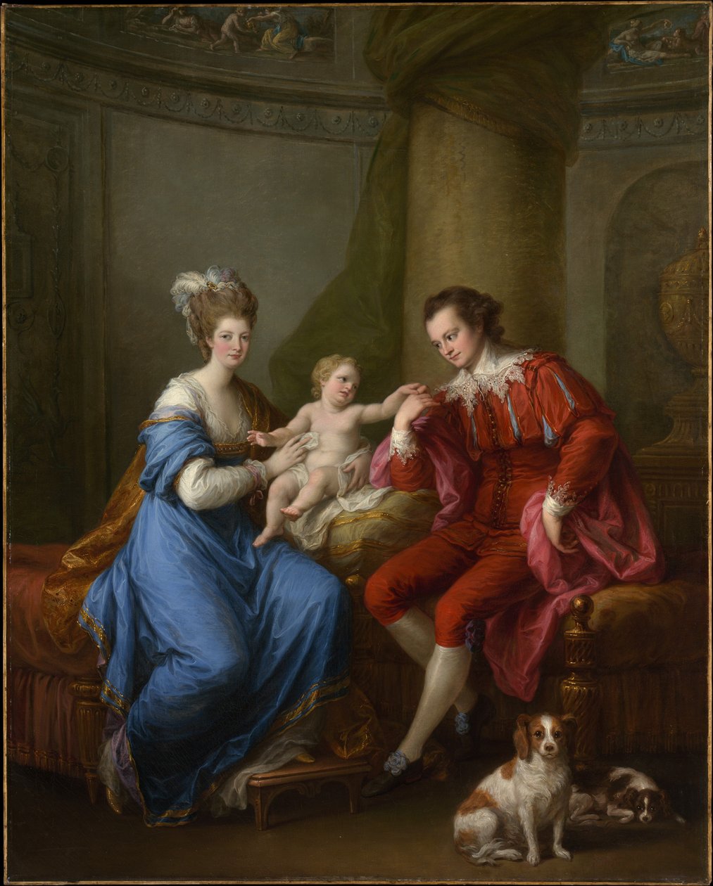 Edward Smith Stanley (1752-1834), tolfte earl av Derby, Elizabeth, grevinna av Derby (Lady Elizabeth Hamilton, 1753-1797), och deras son (Edward Smith Stanley, 1775-1851) av Angelica Kauffmann