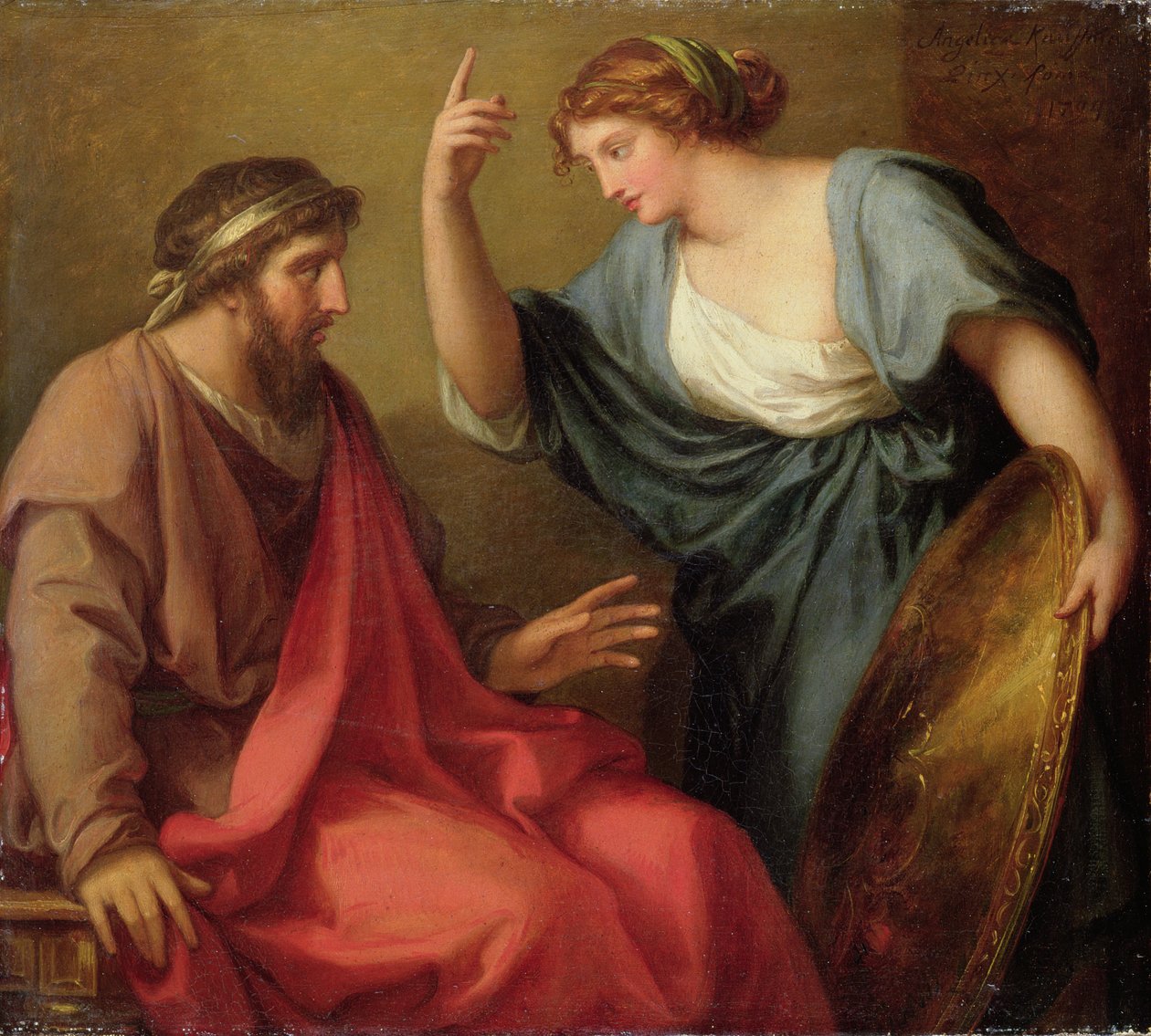 Egeria överlämnar Numa Pompilius sin sköld, 1794 av Angelica Kauffmann