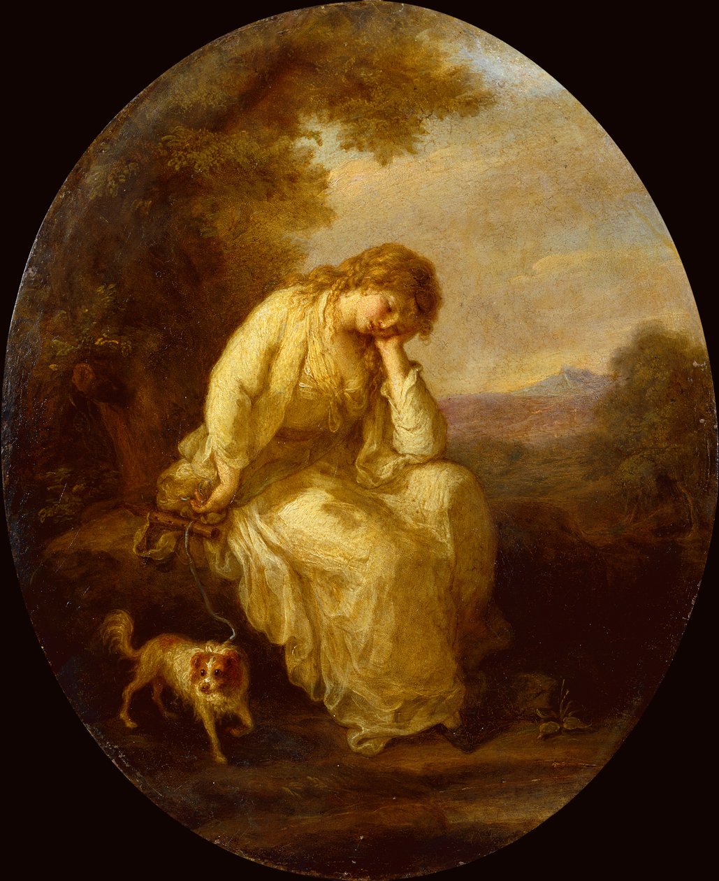 Maria på Moulines (olja på koppar) av Angelica Kauffmann
