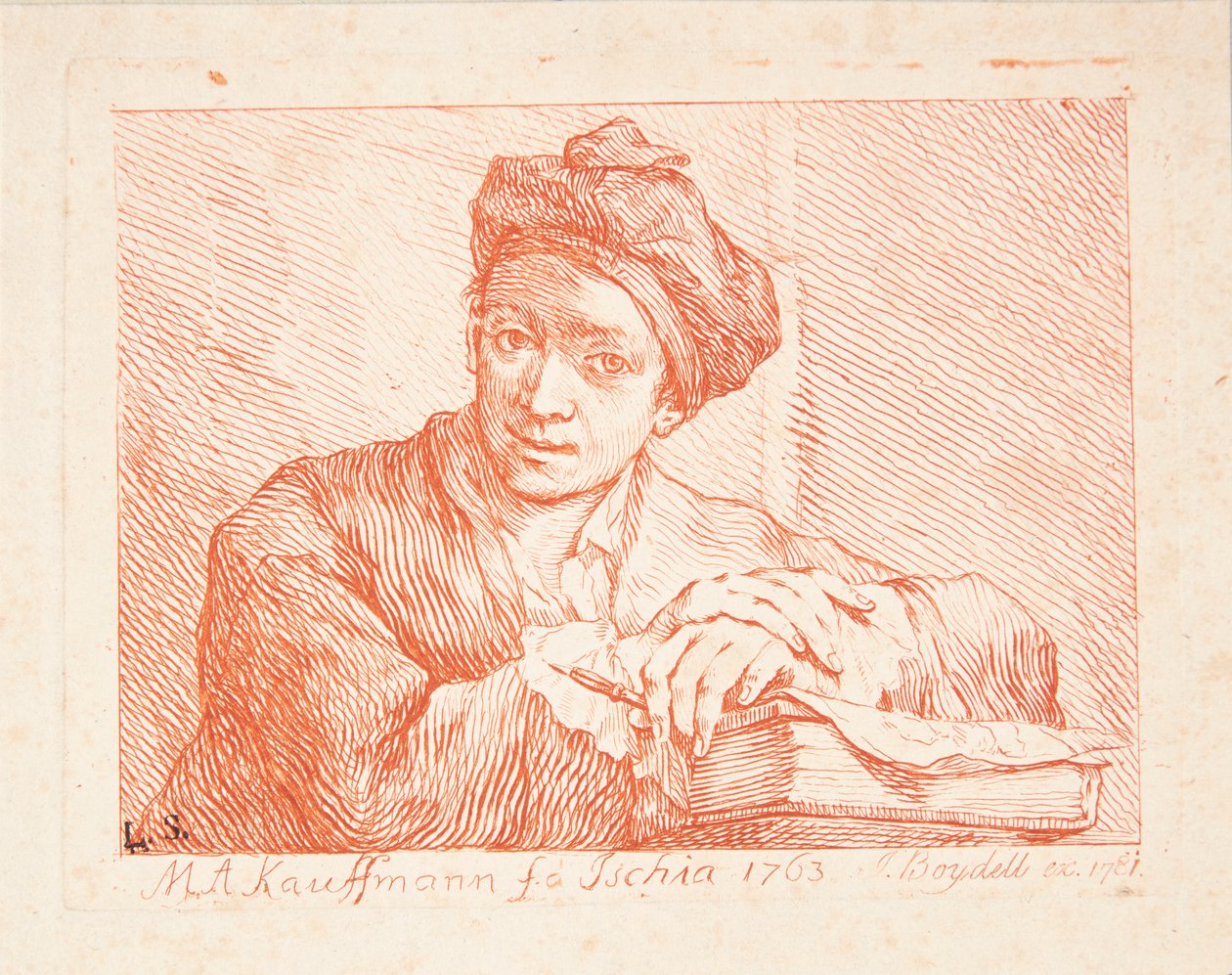 Porträt von Johann Joachim Winckelmann av Angelica Kauffmann