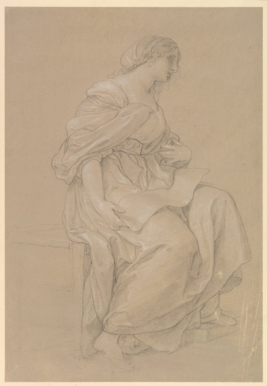Studie av en sittande kvinna av Angelica Kauffmann