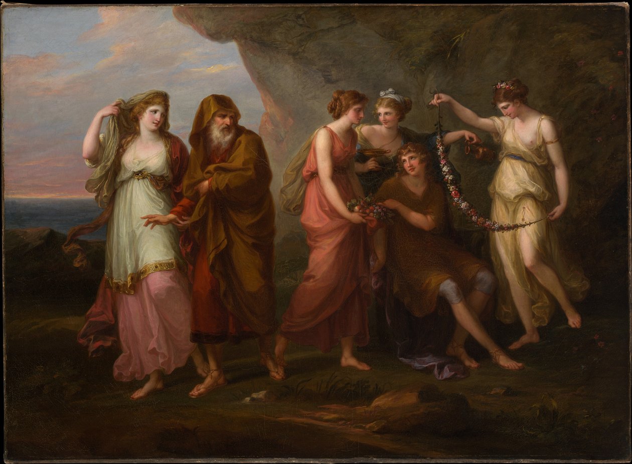 Telemakos och Kalypsos nymfer av Angelica Kauffmann