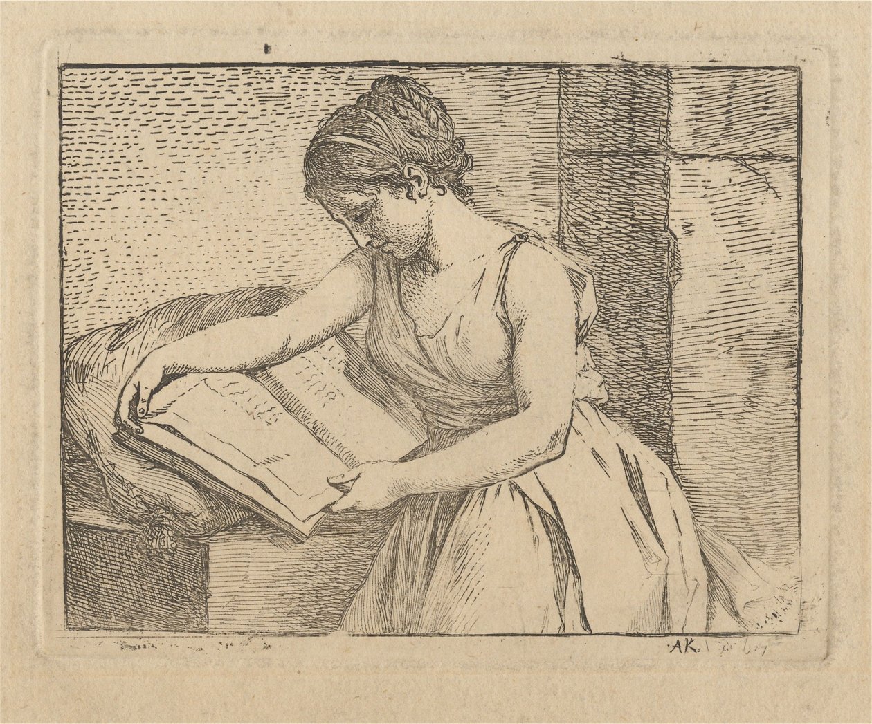 Kvinna som läser av Angelica Kauffmann