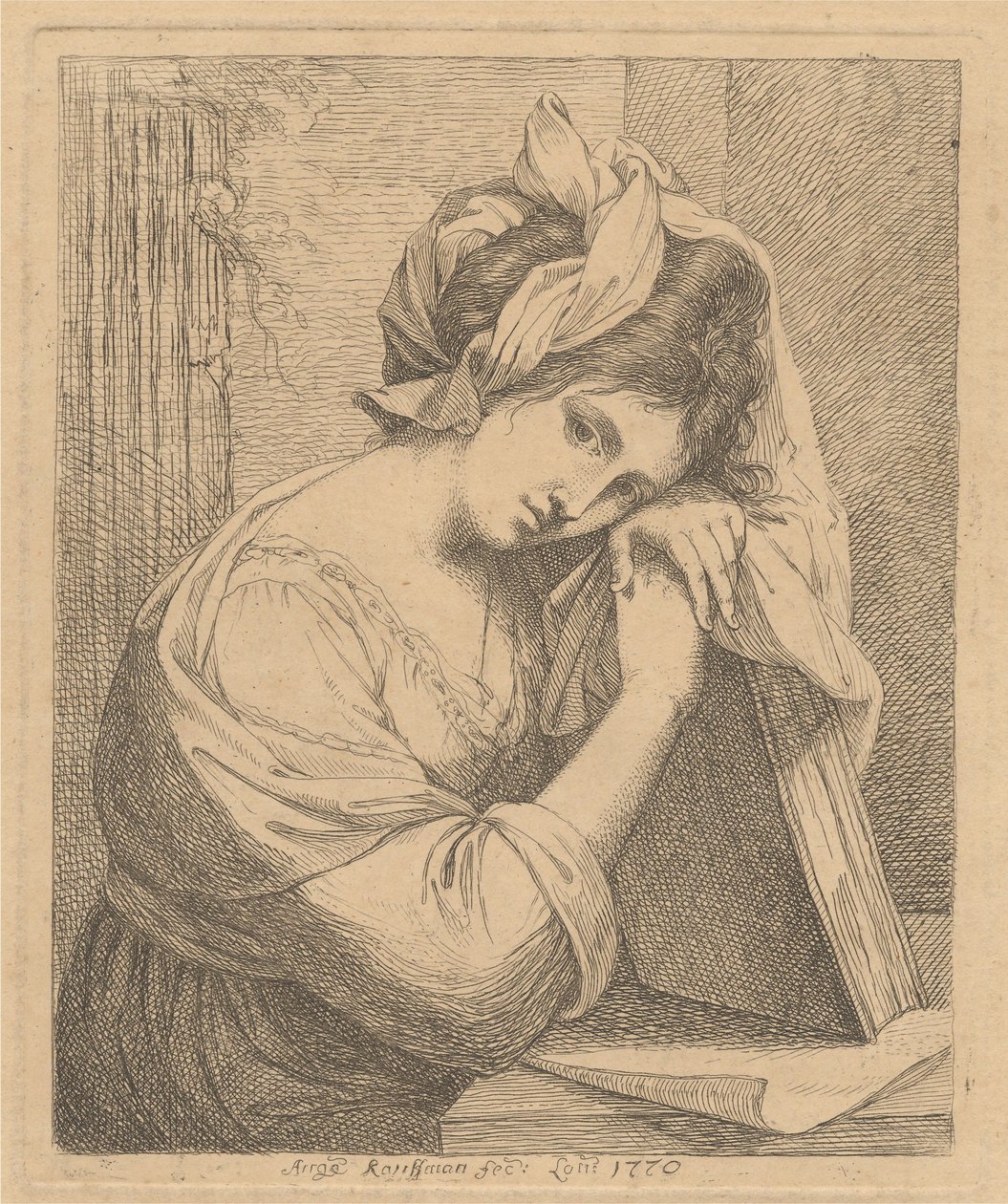 Ung kvinna i begrundan av Angelica Kauffmann