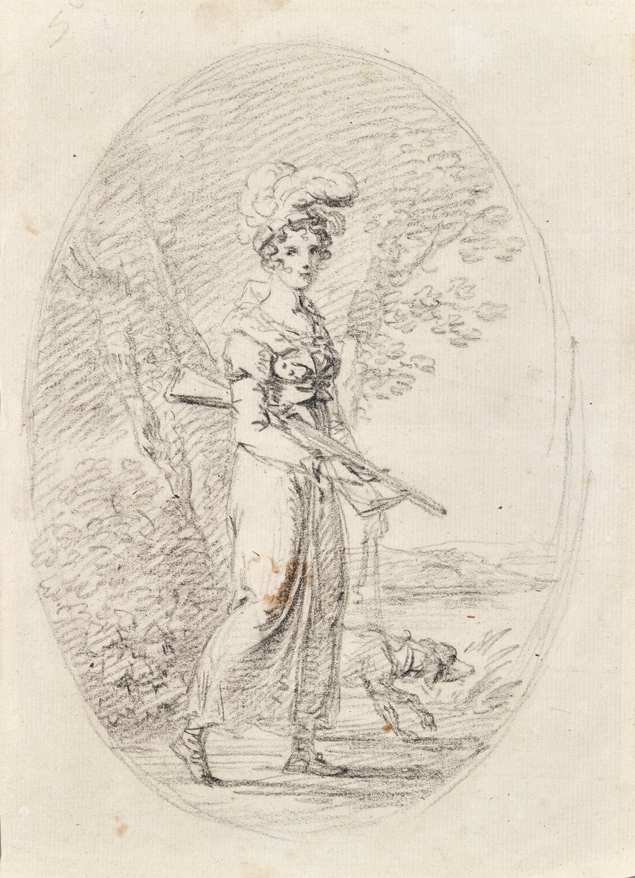 Jägare med hund av Angelica Kauffmann